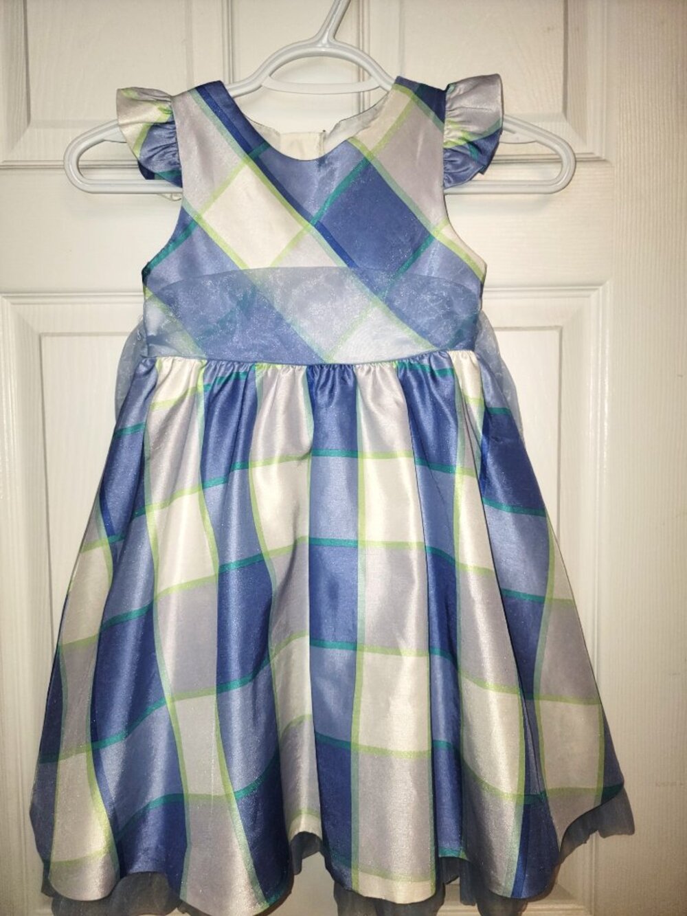 ⚡BOGO⚡Rare Editions Girls' Periwinkle Plaid Dress Size 4